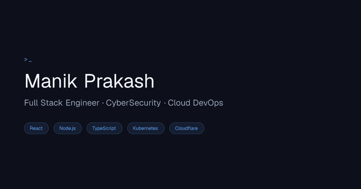 Manik Prakash | Software Engineer